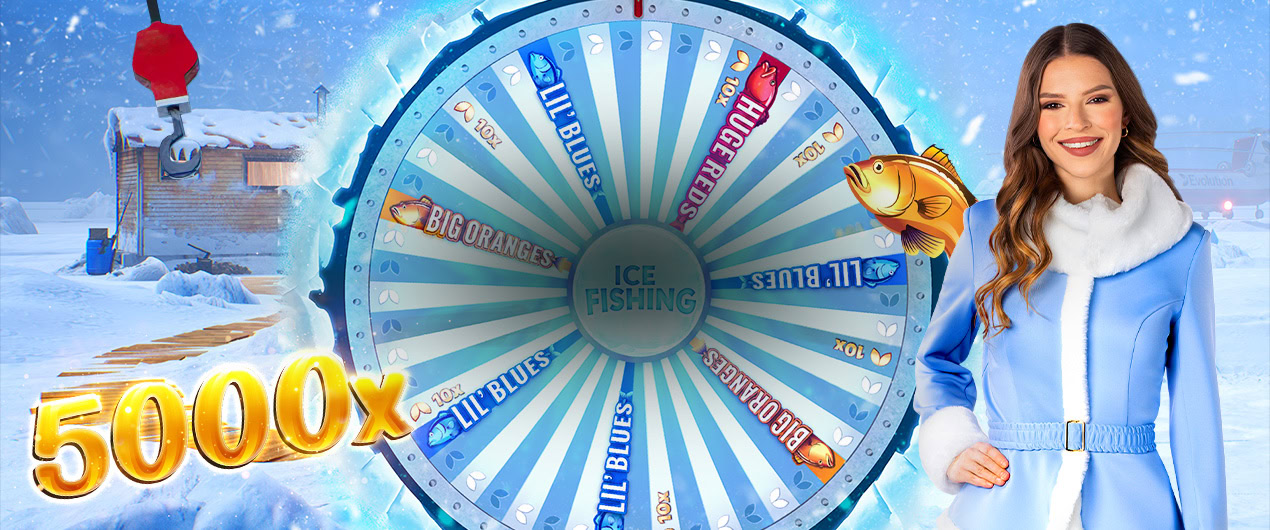 Ice Fishing Live casino game su schermo mobile